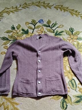 Men's Brown Vintage Medium Robert Burns Wool Kurt Cobain Nirvana-Style Cardigan